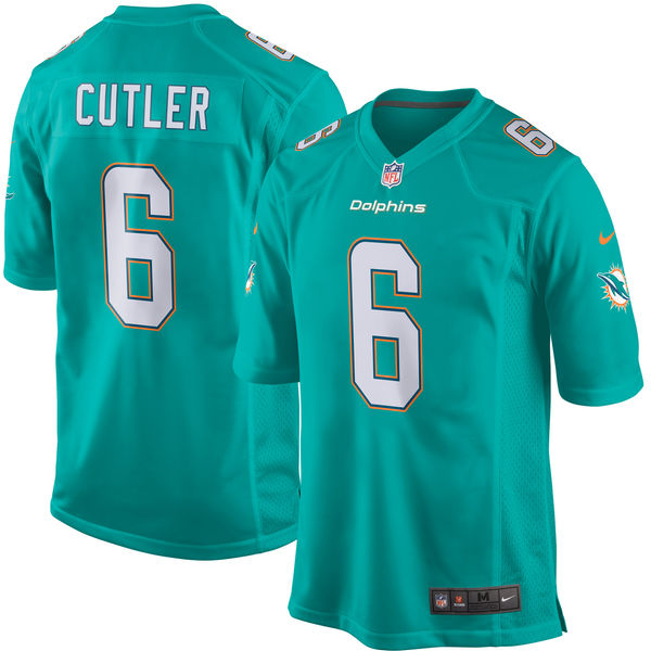 Men's Miami Dolphins Jay Cutler Nike Aqua Game Jersey