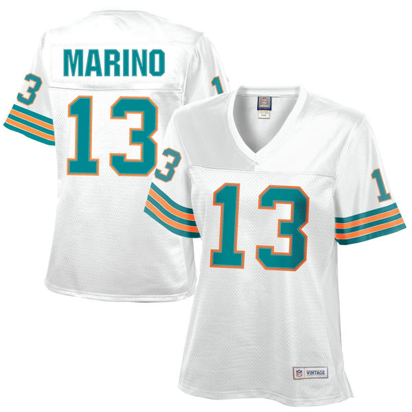 Women's Miami Dolphins Dan Marino White Retired Player Jersey