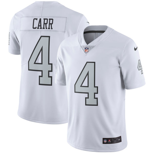 Youth Oakland Raiders Derek Carr Nike White Vapor Untouchable Color Rush Limited Player Jersey