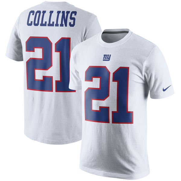 Men's New York Giants Landon Collins Nike Player Pride White Color Rush Name & Number T-Shirt