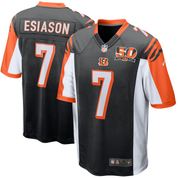 Men's Cincinnati Bengals Boomer Esiason Nike Black 50th Anniversary Retired Player Game Jersey