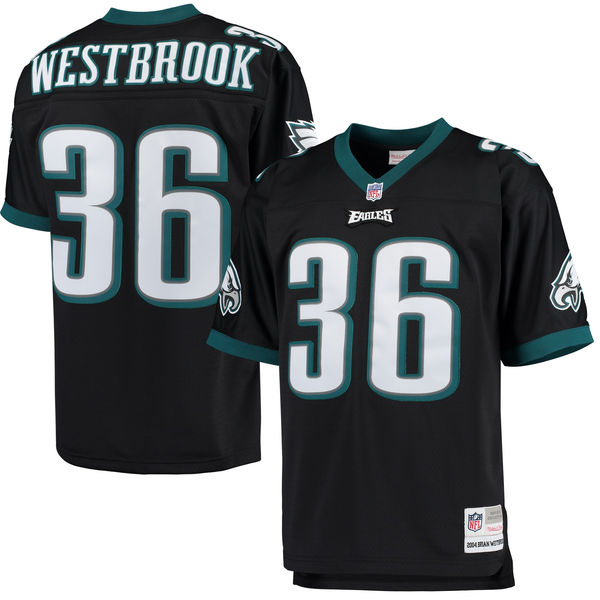 Men's Philadelphia Eagles Brian Westbrook Mitchell & Ness Black Retired Player Replica Jersey