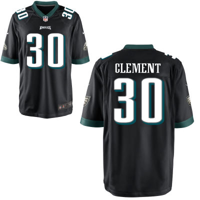 Men's Philadelphia Eagles Nike Black Corey Clement Game Jersey