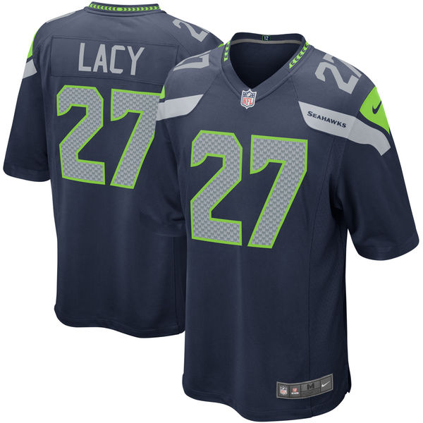 Men's Seattle Seahawks Eddie Lacy Nike Navy Game Jersey