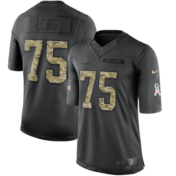 Men's Chicago Bears Kyle Long Nike Anthracite Salute to Service Limited Jersey