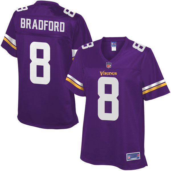 Women's Minnesota Vikings Sam Bradford NFL Pro Line Purple Replica Jersey