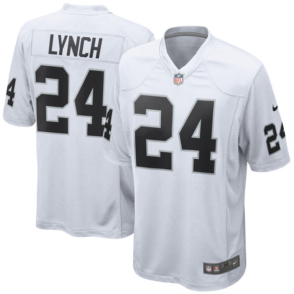 Men's Oakland Raiders Marshawn Lynch Nike White Game Jersey