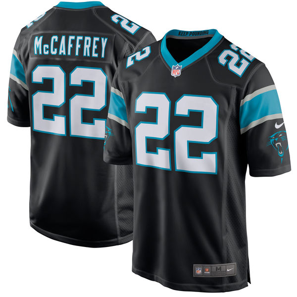 Men's Carolina Panthers Christian McCaffrey Nike Black 2017 Draft Pick Game Jersey