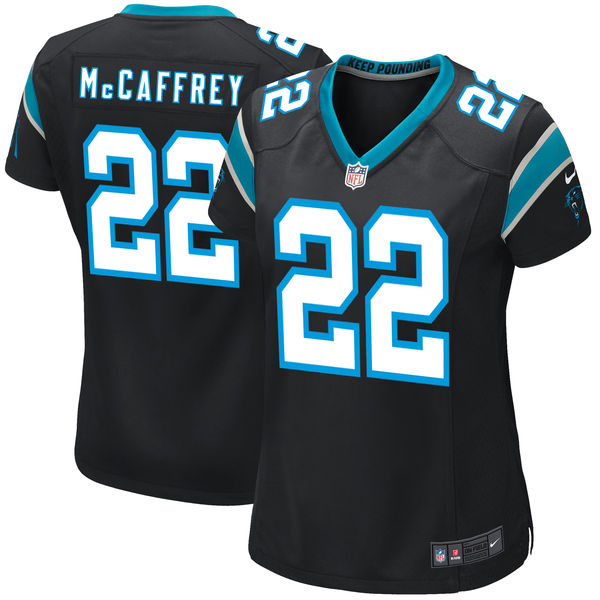 Women's Carolina Panthers Christian McCaffrey Nike Black 2017 Draft Pick Game Jersey