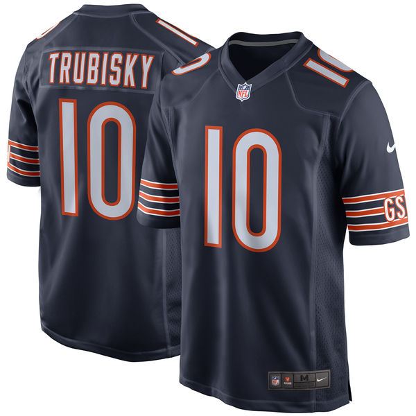 Men's Chicago Bears Mitchell Trubisky Nike Navy 2017 Draft Pick Game Jersey