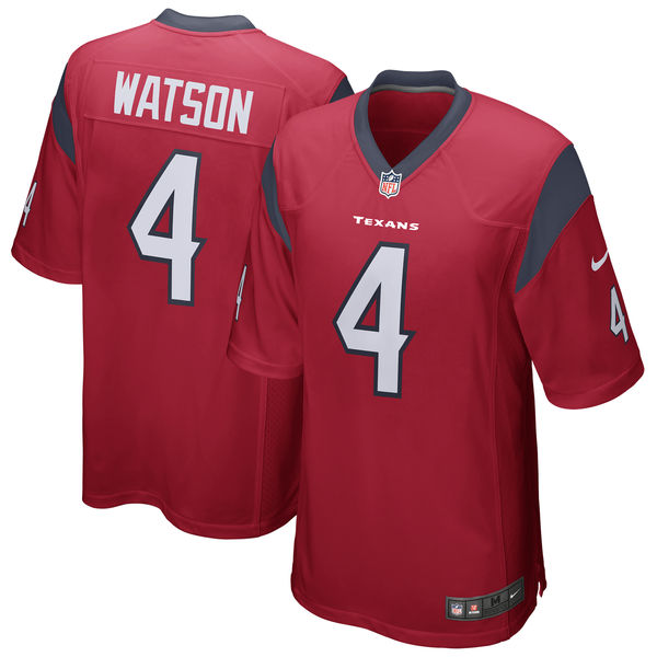 Men's Houston Texans Deshaun Watson Nike Red 2017 Draft Pick Game Jersey