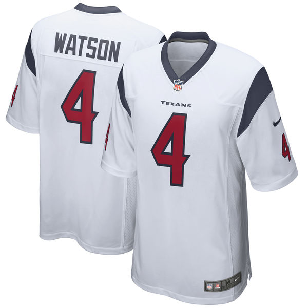 Men's Houston Texans Deshaun Watson Nike White 2017 Draft Pick Game Jersey