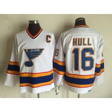 Brett Hull Jersey St. Louis Blues #16 White 1998-99 CCM Vintage Throwback