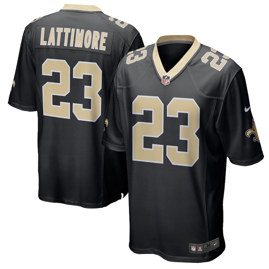 Men's New Orleans Saints Marshon Lattimore Nike Black Game Jersey