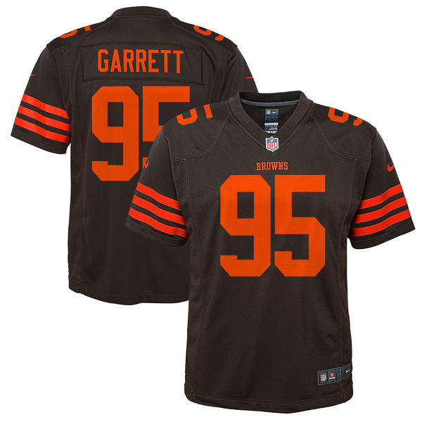 Youth Cleveland Browns Myles Garrett Nike Brown Color Rush Game Jersey