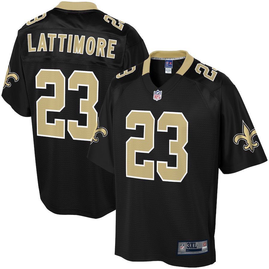 Men's New Orleans Saints Marshon Lattimore NFL Pro Line Black Big & Tall Player Jersey