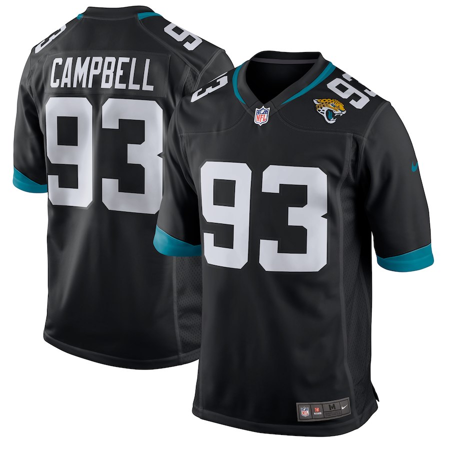 Men's Jacksonville Jaguars Calais Campbell Nike Black New 2018 Game Jersey