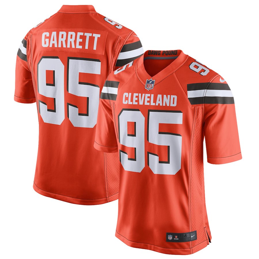 Men's Cleveland Browns Myles Garrett Nike Orange Alternate Game Jersey