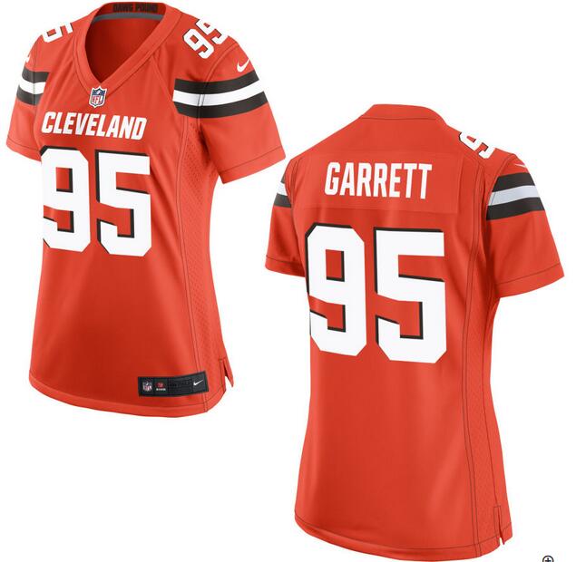 Women's Cleveland Browns Myles Garrett Nike Orange Alternate Game Jersey