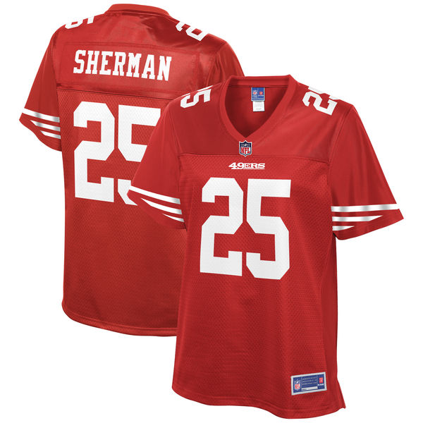 Women's San Francisco 49ers Richard Sherman NFL Pro Line Scarlet Team Color Jersey