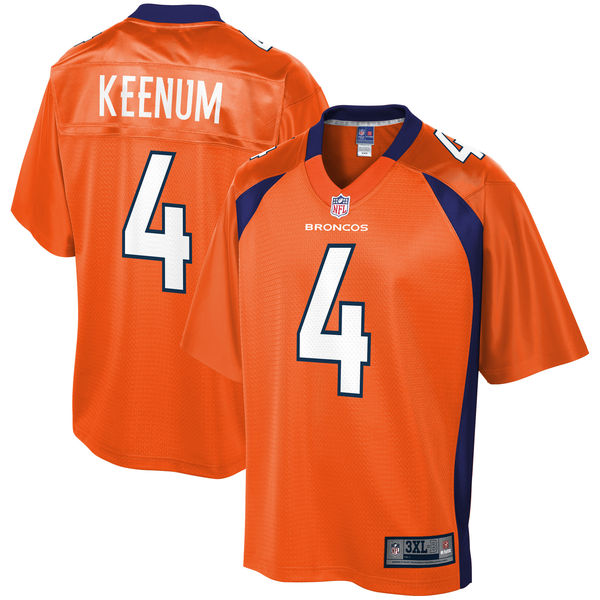 Men's Denver Broncos Case Keenum NFL Pro Line Orange Team Color Big & Tall Jersey