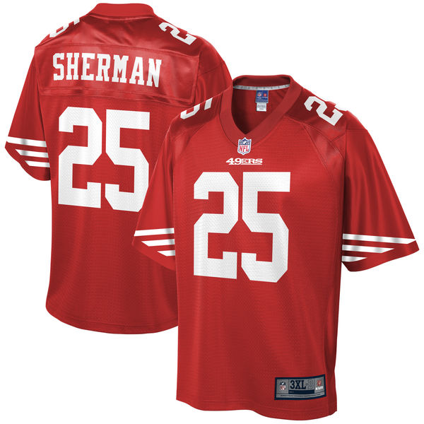 Men's San Francisco 49ers Richard Sherman NFL Pro Line Scarlet Team Color Big & Tall Jersey