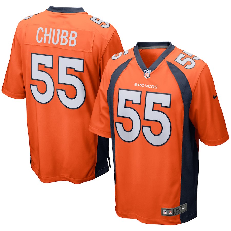 Men's Denver Broncos Bradley Chubb Nike Orange 2018 NFL Draft First Round Pick Game Jersey