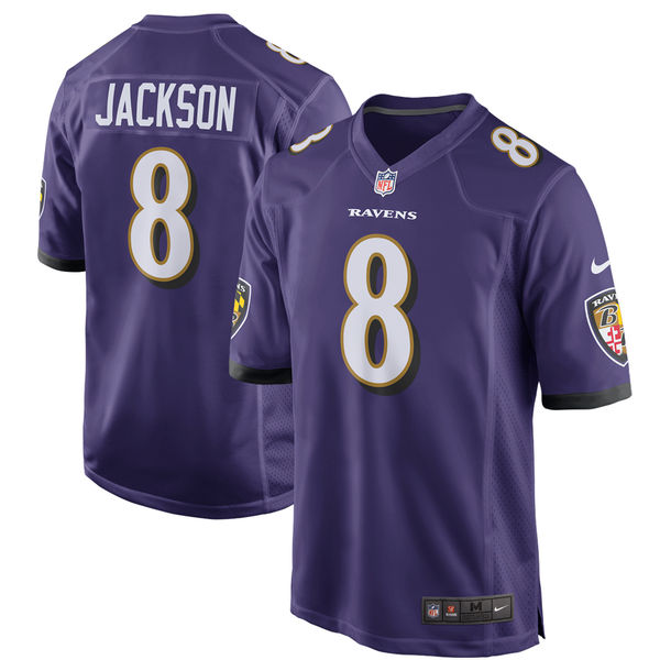 Men's Baltimore Ravens Lamar Jackson Nike Purple 2018 NFL Draft First Round Pick #2 Game Jersey