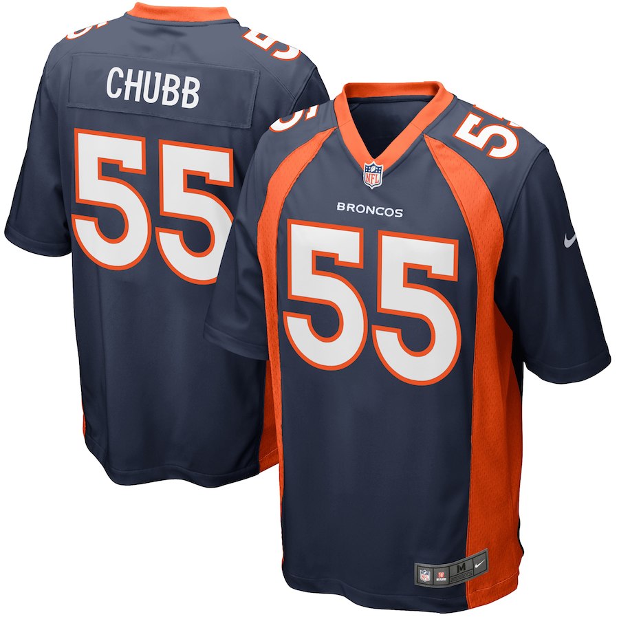 Men's Denver Broncos Bradley Chubb Nike Navy 2018 NFL Draft Pick Game Jersey