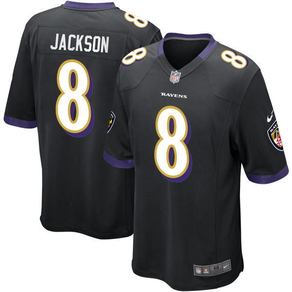 Men's Baltimore Ravens Lamar Jackson Nike Black 2018 NFL Draft Pick Game Jersey