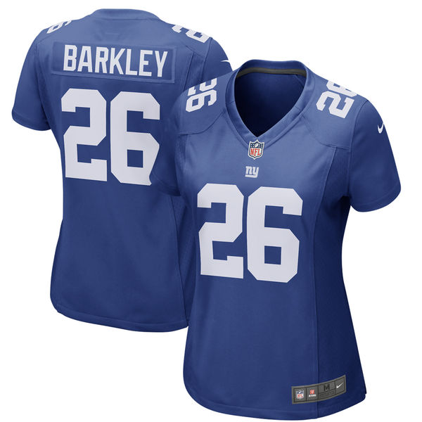 Women's New York Giants Saquon Barkley Nike Royal 2018 NFL Draft Pick Game Jersey