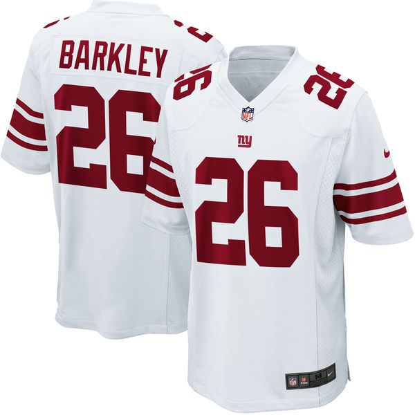 Youth New York Giants Saquon Barkley Nike White 2018 NFL Draft Pick Game Jersey