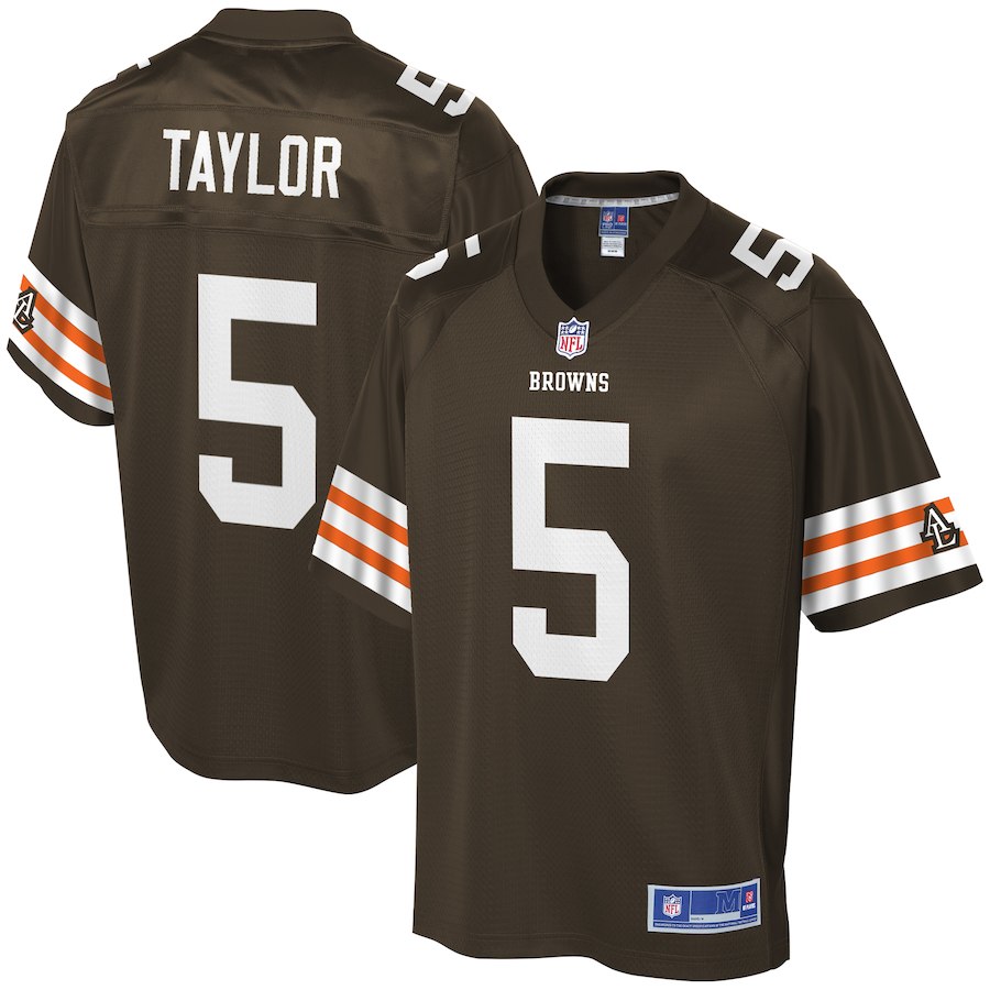 Men's Cleveland Browns Tyrod Taylor NFL Pro Line Brown Historic Logo Player Jersey