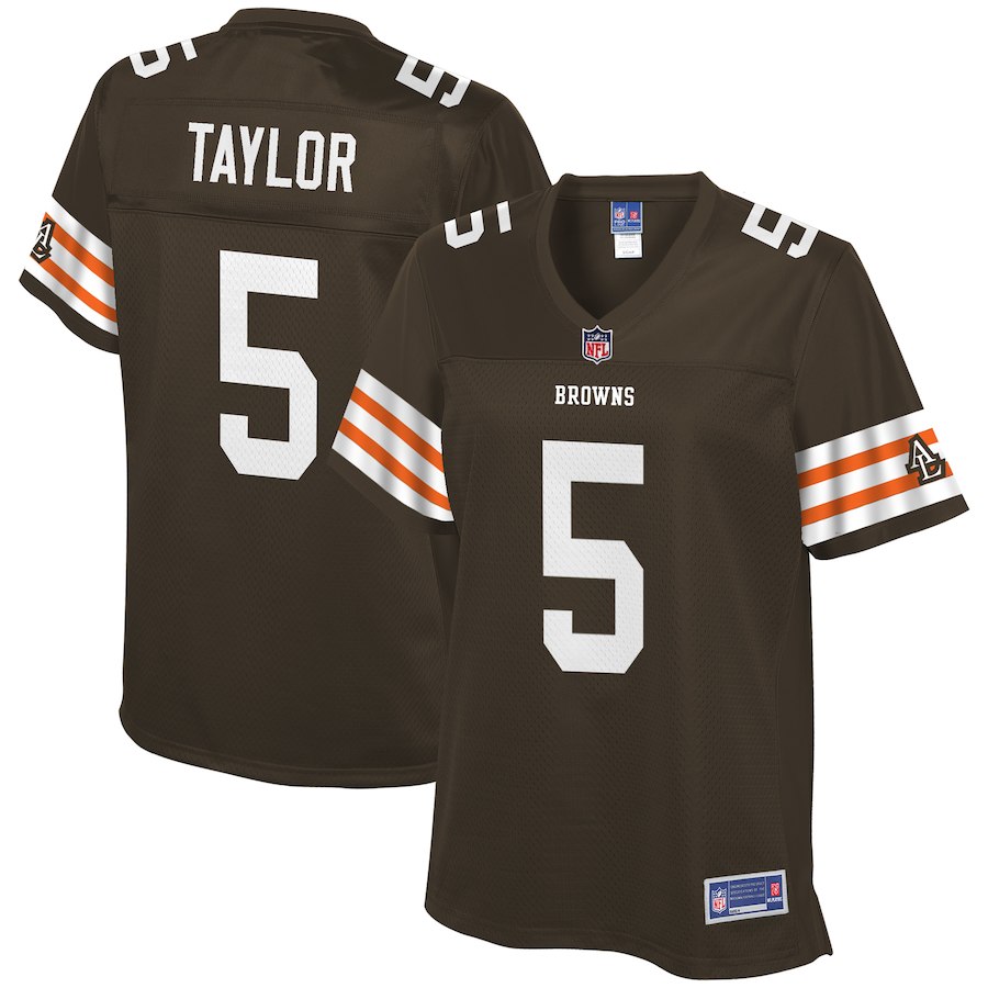 Women's Cleveland Browns Tyrod Taylor NFL Pro Line Brown Historic Logo Player Jersey