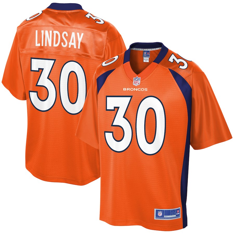 Men's Denver Broncos Phillip Lindsay NFL Pro Line Orange Jersey