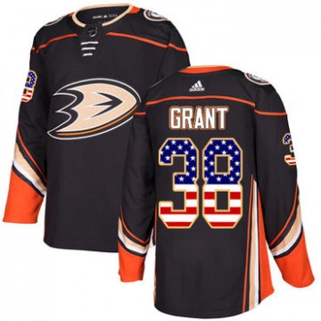 Derek Grant Anaheim Ducks Jersey #38 Home Black USA Flag