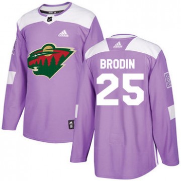 Minnesota Wild Jonas Brodin Jersey Fights Cancer Purple NO.25