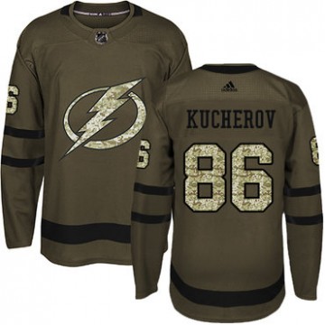 Men Tampa Bay Lightning Jersey Nikita Kucherov Salute to Service Green