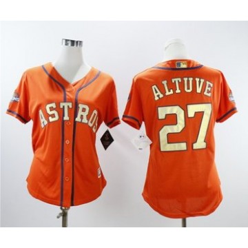 Jose Altuve Jersey Houston Astros #27 Orange Cool Base Gold Program 2018