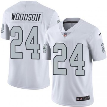 Oakland Raiders Charles Woodson Jersey Limited Rush White NO.24