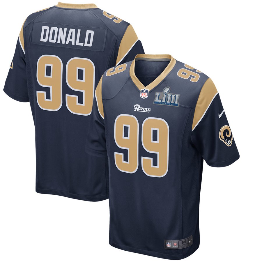 Men's Los Angeles Rams Aaron Donald Nike Navy Super Bowl Liii Bound Game Jersey