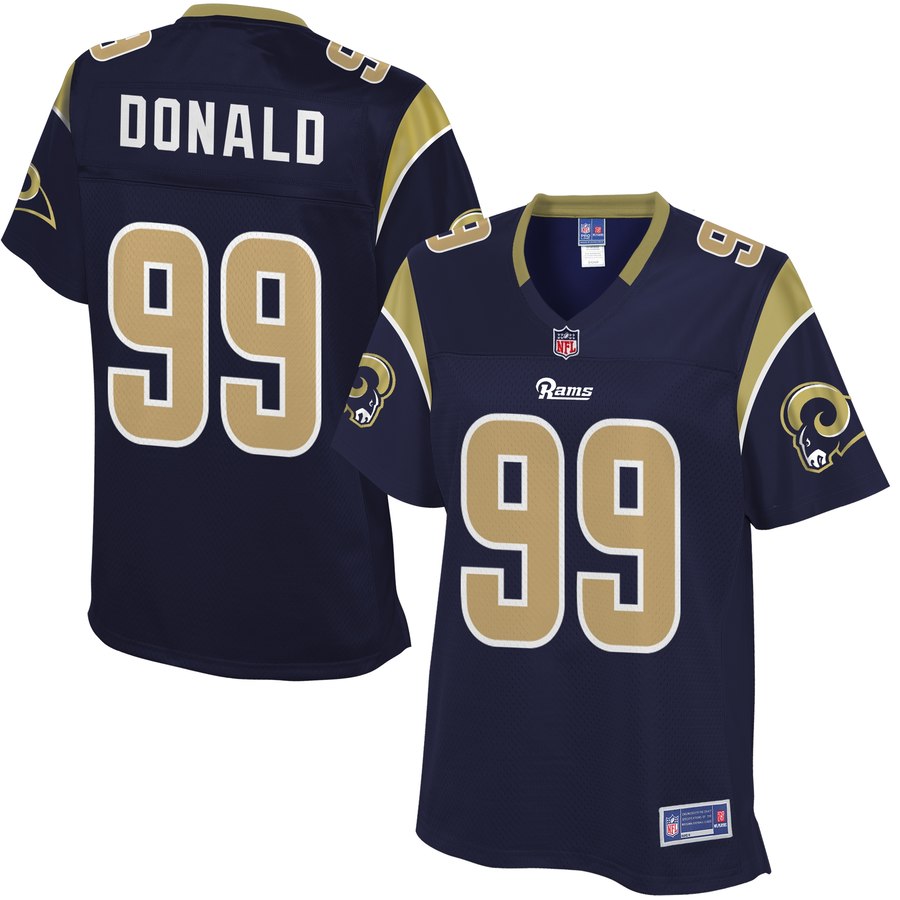 Women's Los Angeles Rams Aaron Donald Nfl Pro Line Navy Team Color Jersey