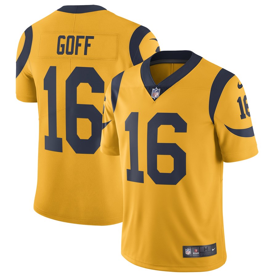 Men's Los Angeles Rams Jared Goff Nike Gold Vapor Untouchable Color Rush Limited Player Jersey