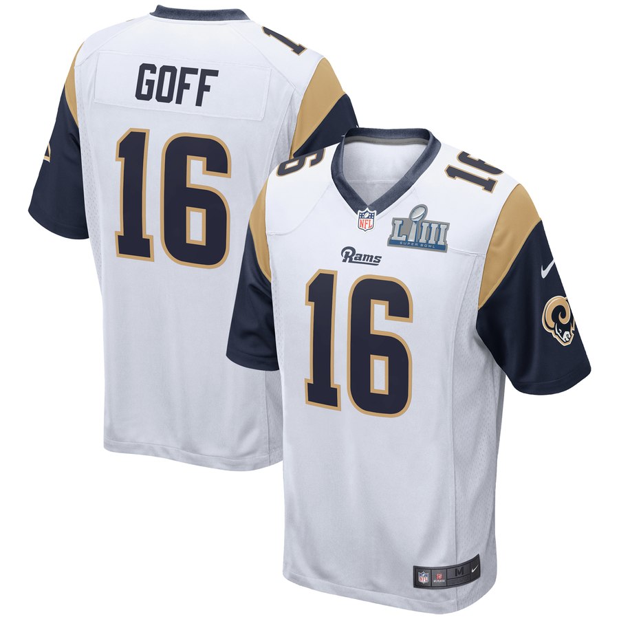 Men's Los Angeles Rams Jared Goff Nike White Super Bowl Liii Bound Game Jersey