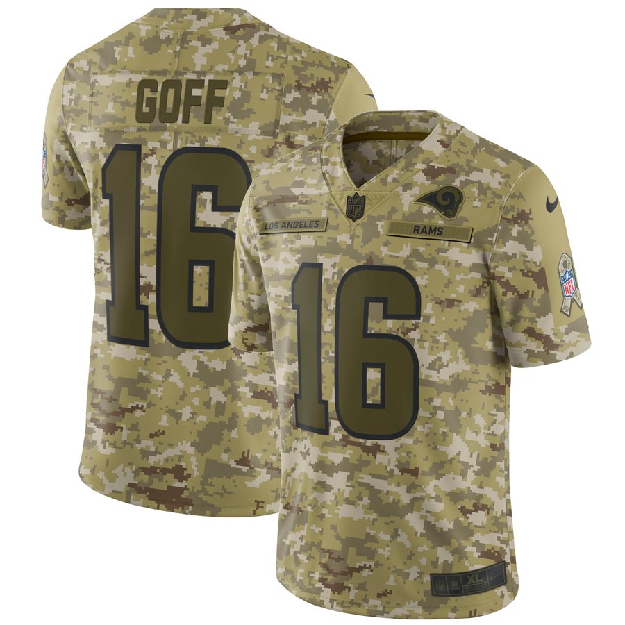 Men's Los Angeles Rams Jared Goff Nike Camo Salute To Service Limited Jersey