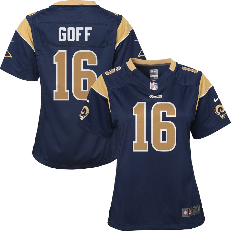 Girls Youth Los Angeles Rams Jared Goff Nike Navy Game Jersey