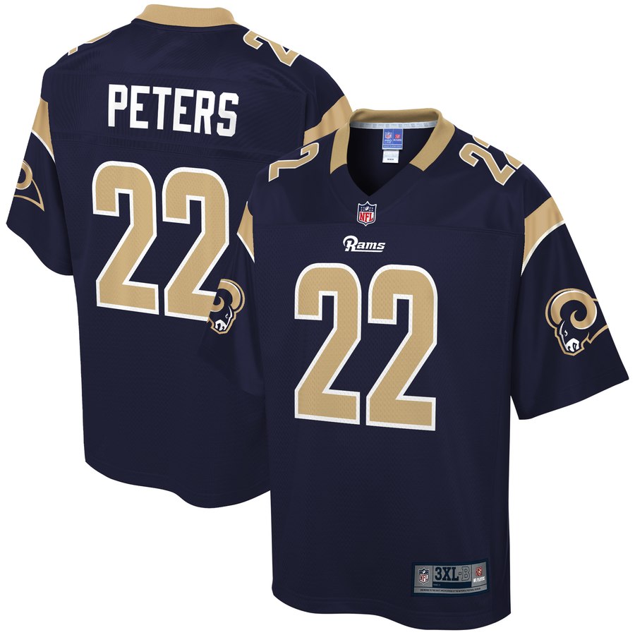 Men's Los Angeles Rams Marcus Peters Nfl Pro Line Navy Big & Tall Player Jersey