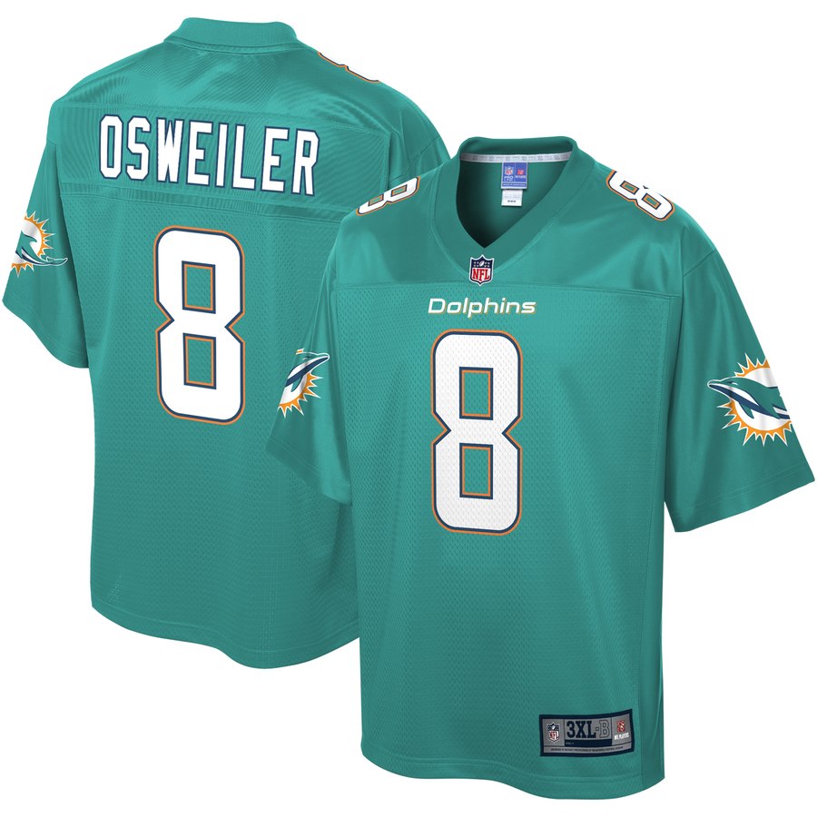 Men's Miami Dolphins Brock Osweiler Nfl Pro Line Aqua Big & Tall Player Jersey