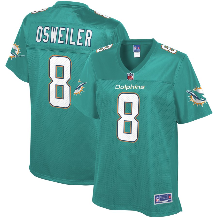 Women's Miami Dolphins Brock Osweiler Nfl Pro Line Aqua Player Jersey