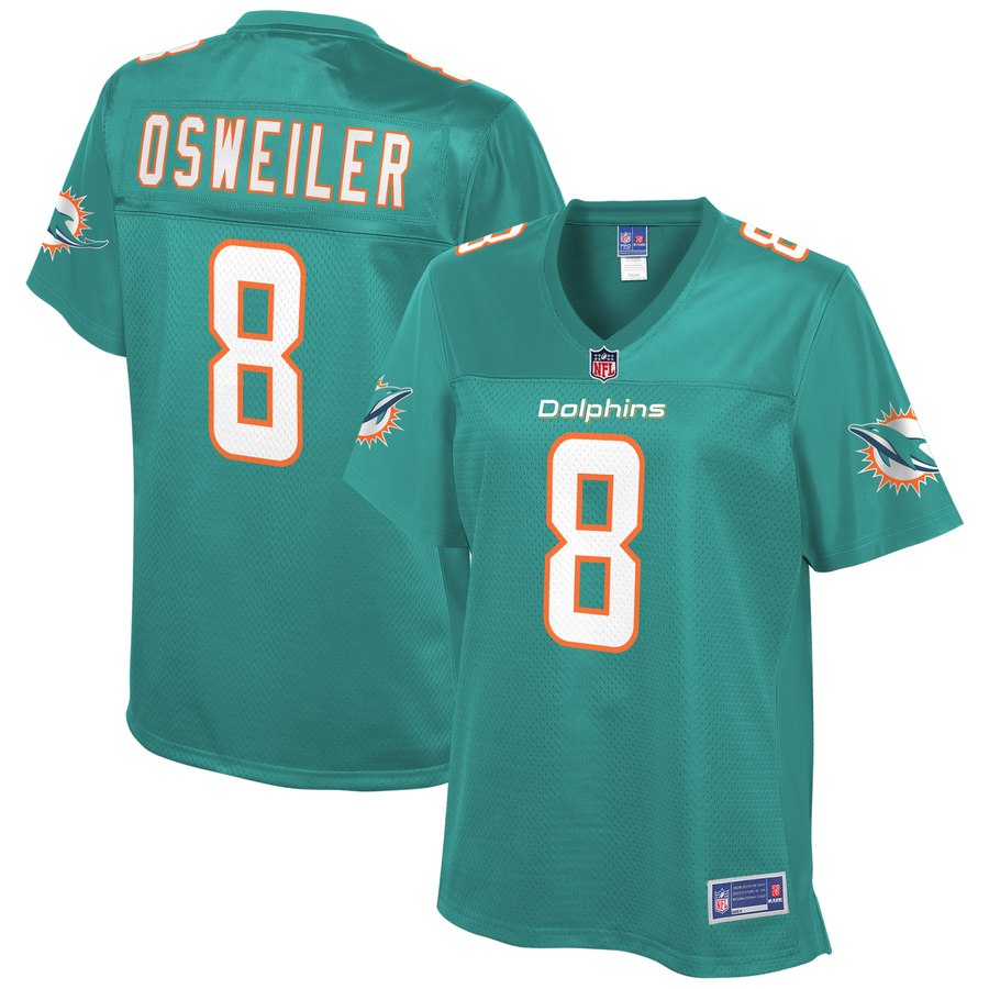 Women's Miami Dolphins Brock Osweiler Nfl Pro Line Aqua Team Player Jersey